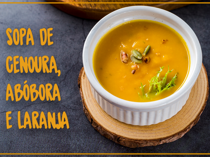 SOPA DE CENOURA, ABÓBORA E LARANJA